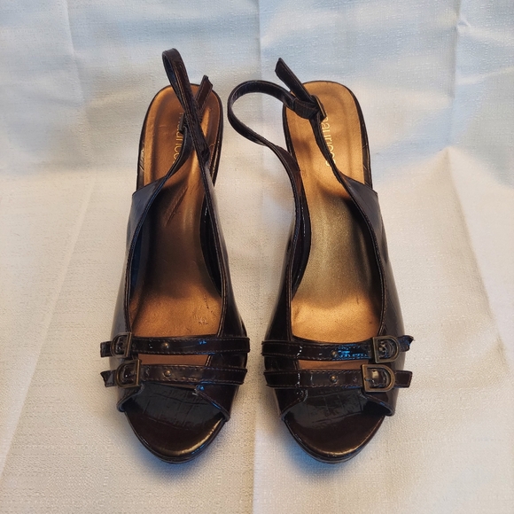 Maurices Shoes - Maurices Brown Leather Heels with ankle strap Size 9M